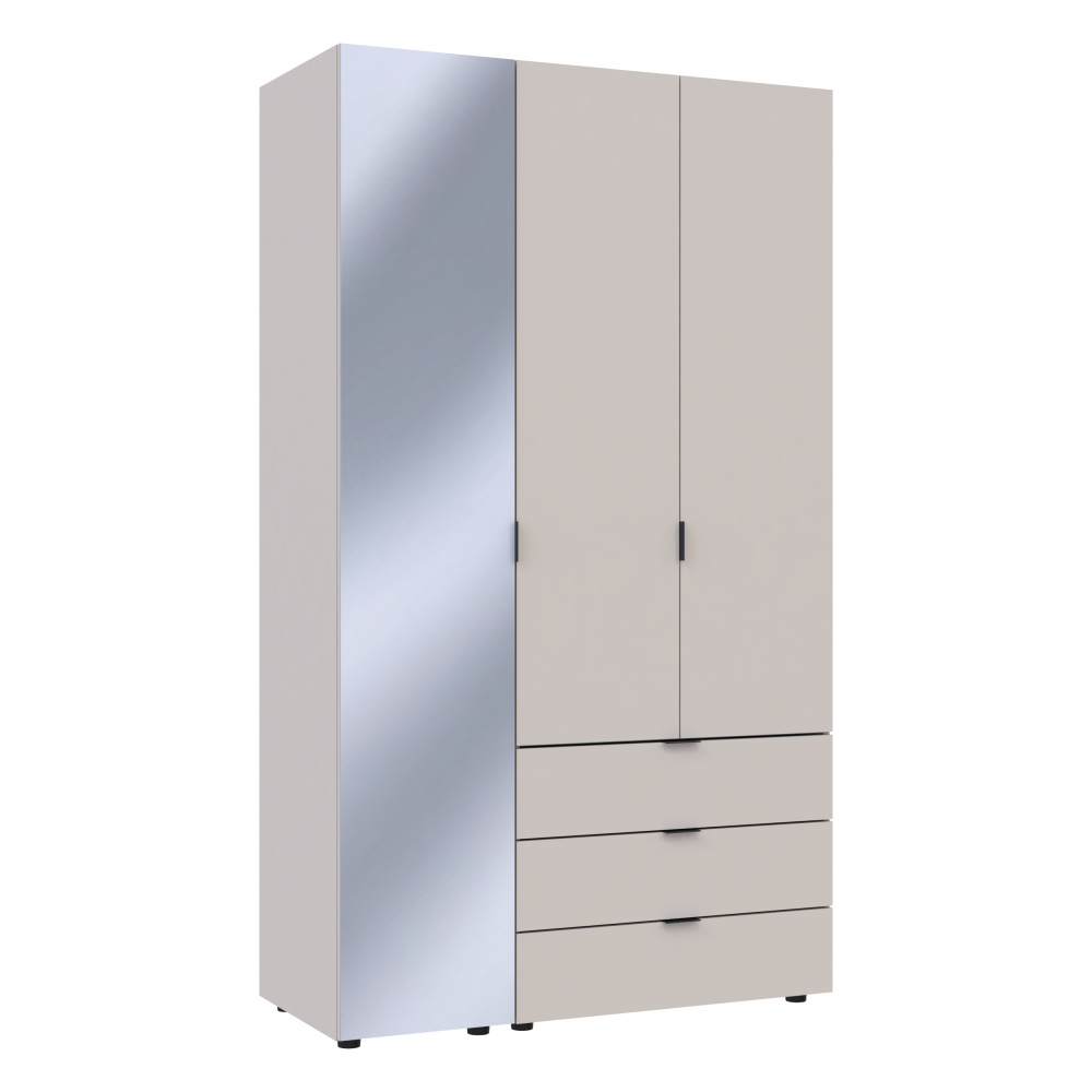 Комплект шаф для одягу Doros Гелар (2 шт.) 116,5х49,5х203,4 см Дзеркало/Кашемір (DRS-011258) Львів - фото 2