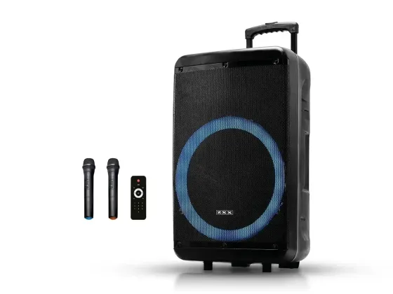 Акустична колонка ZXX-7676 60Вт 12" Bluetooth/USB/SD/FM/TWS/дисплей/2 мікрофони/пульт, 59×36×30 см Київ