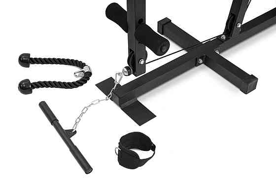 Силова багатофункціональна фітнес-станція HS-1054K з партою Скотта стек на 72 кг, боксерська груша, лавка, парта скота, бруси Київ