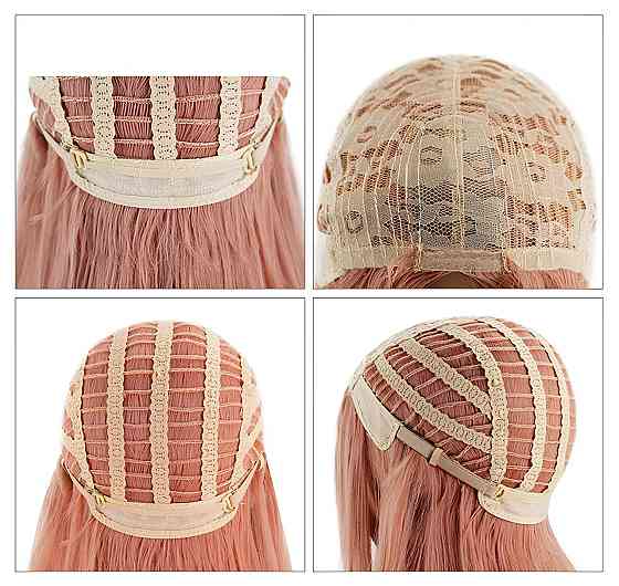 Длинный парик RESTEQ -70 см, розово-фиолетовый, волнистые волосы с косой челкой, косплей, аниме Киев