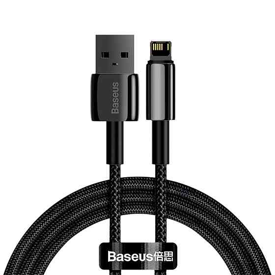 Кабель Baseus Tungsten Gold Fast Charging Data Cable USB to iP 2.4A 1m Black Одеса