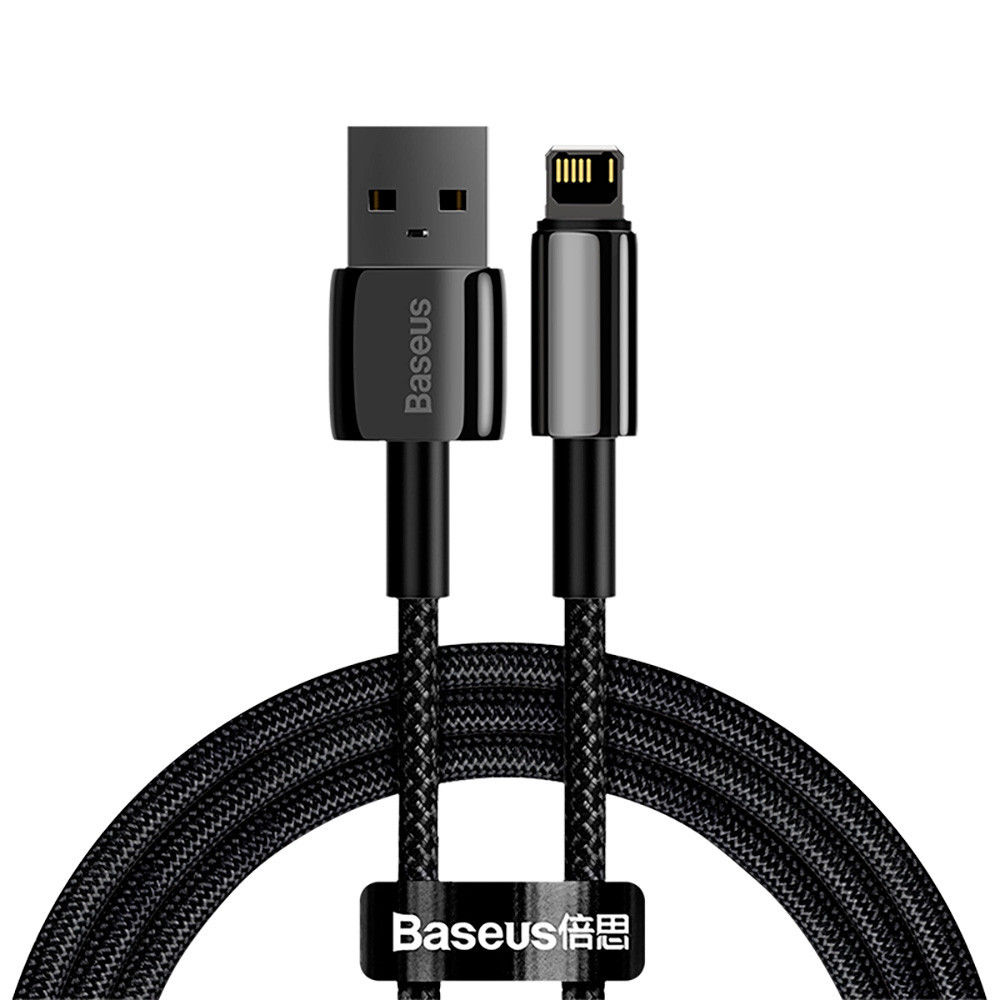 Кабель Baseus Tungsten Gold Fast Charging Data Cable USB to iP 2.4A 1m Black Одеса - фото 1