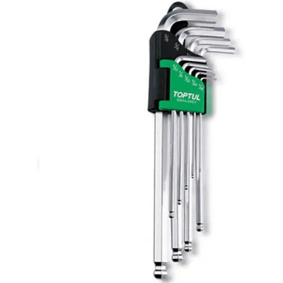 Ключ Toptul шестигранный дюймовых с шаром 1/16"-3/8" 9шт. (GBAL0901) Винница - изображение 1