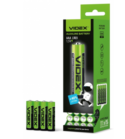 Батарейка лужна ААА/LR03 (пл-4шт) Videx Житомир