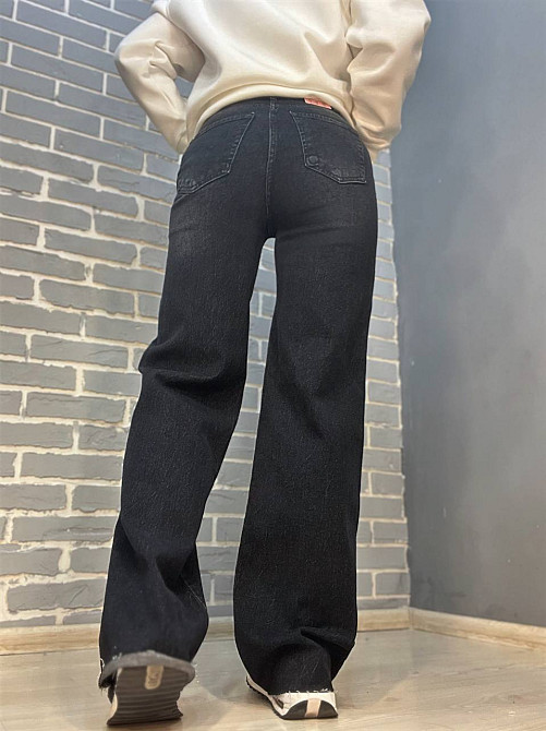 Джинсы женские Twin 1265 Straight fit палаццо широкие от бедра стрейчевые, черный, 34, 34, 75 см, 98 Одесса - изображение 3