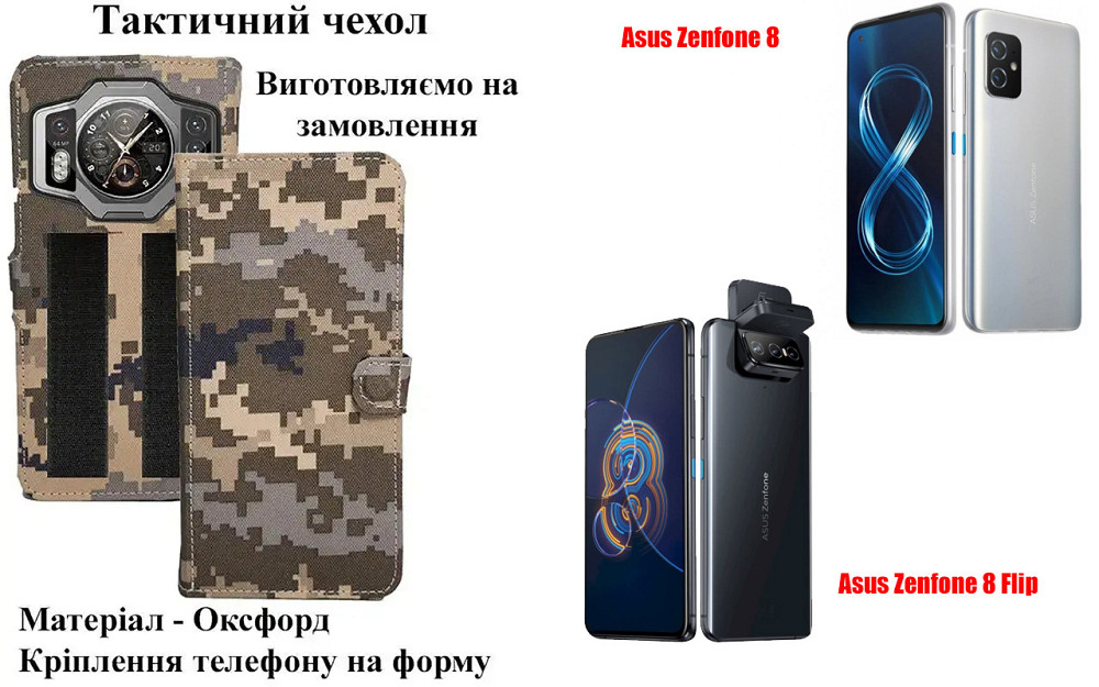 Тактичний чохол для Asus ZenFone 7, Zenfone 7 Pro, кріпиться до спорядження на липучці Київ - фото 1