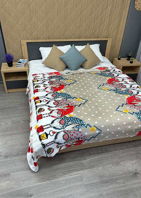 Плед-покрывало 200х230 см с рождественским принтом Разноцветный (87-320) Киев - изображение 5