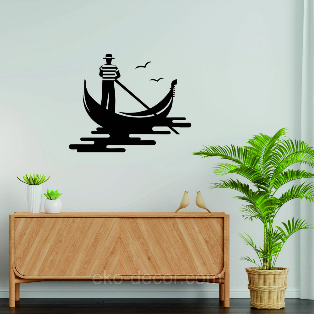 Декоративное настенное Панно «Венецианский гондольер» Декор на стену 90*72 см, Черный Киев - изображение 5