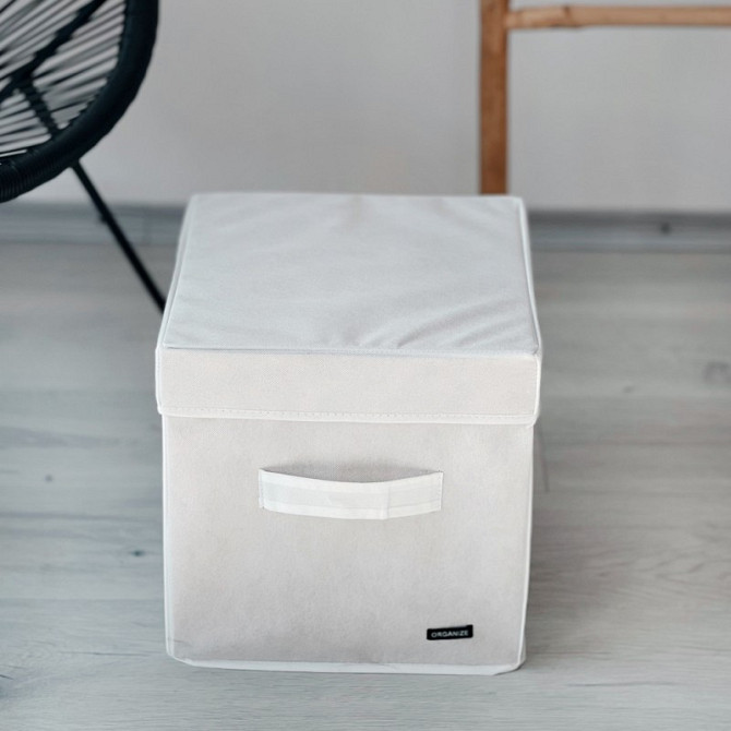 Короб із кришкою 30х30х30см для зберігання речей HY-Kr-white (Білий) Суми - фото 1