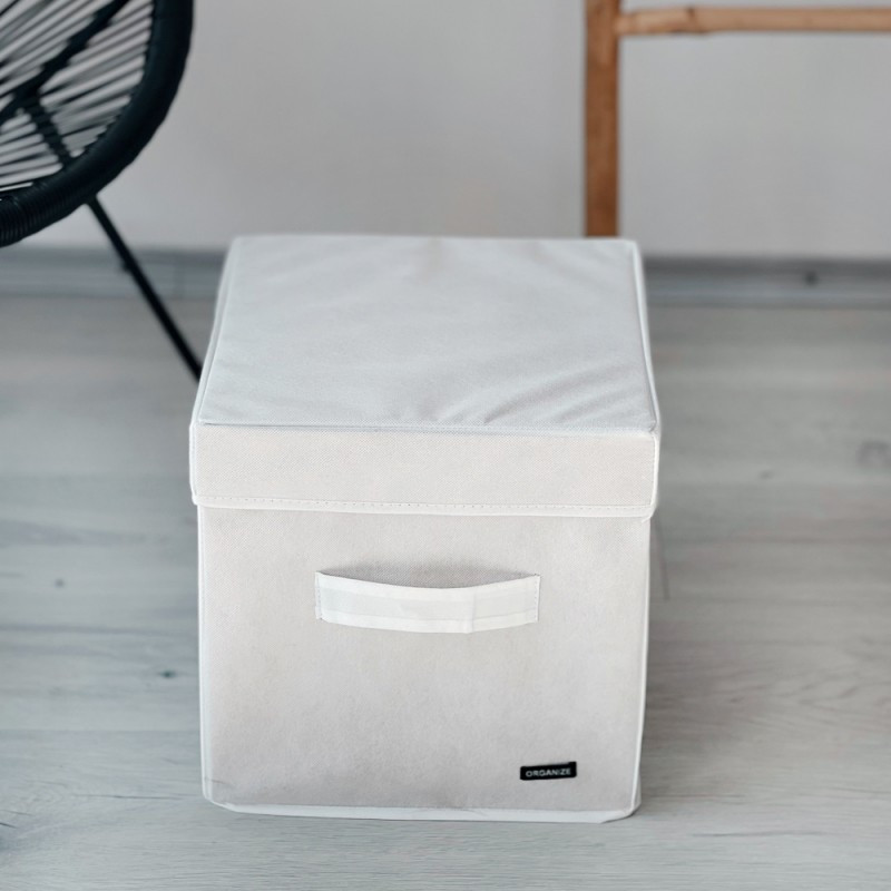 Короб із кришкою 30х30х30см для зберігання речей HY-Kr-white (Білий) Суми - фото 1