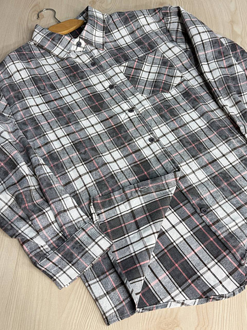 Сорочка жіноча YZY 7765 в клітинку оверсайз широка варена, сірий, one size Київ - фото 14