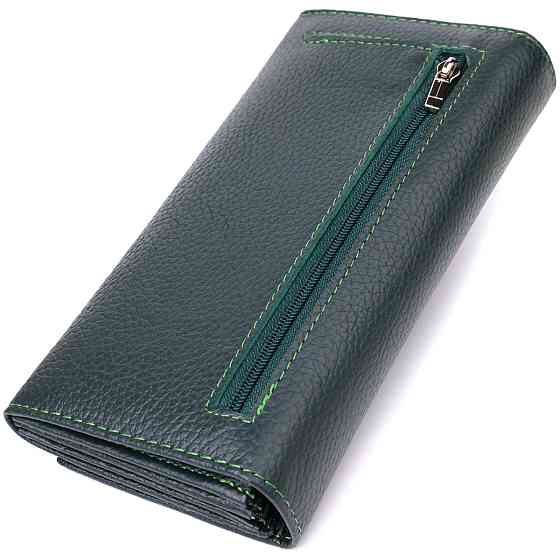 Модний гаманець для жінок із натуральної шкіри Зелений (ST Leather) Київ