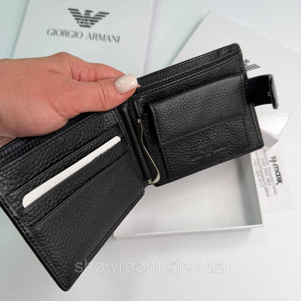 Мужской кожаный зажим на застежке Armani (6603) Киев - изображение 7