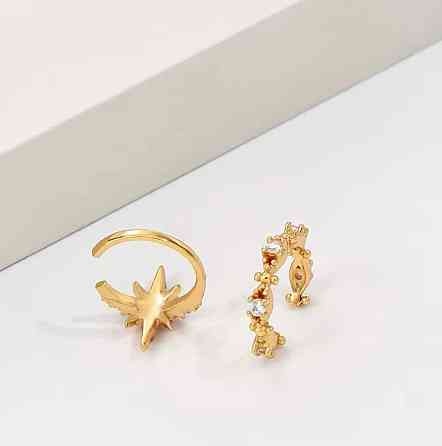 Набор каффов со стразами звезда и дуга без прокола бижутерия 2 шт Киев