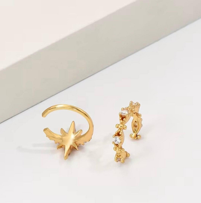 Набор каффов со стразами звезда и дуга без прокола бижутерия 2 шт Киев - изображение 2