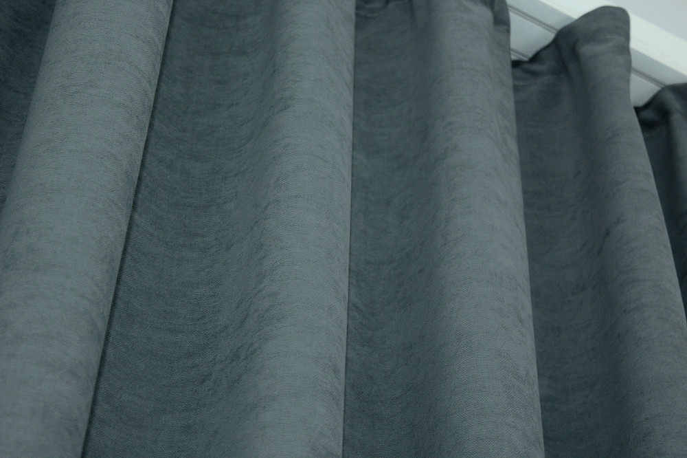 Комплект готових штор VR-Textil Мікровелюр SPARTA № 965ш Сіро-блакитний 150х285 см 2 шт (30-764) Київ - фото 5