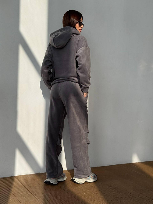 Флісовий жіночий костюм із капюшоном Сірий 48/52 Харків - фото 2