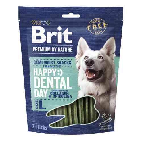 Лакомство Brit Premium Dental Snacks L для собак больших пород с коллагеном и спирулиной 250 г Киев