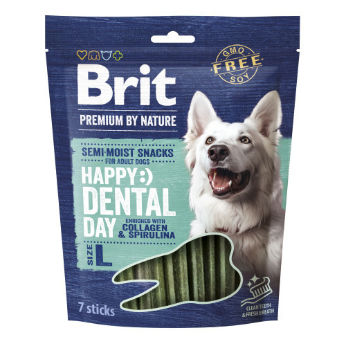 Лакомство Brit Premium Dental Snacks L для собак больших пород с коллагеном и спирулиной 250 г Киев - изображение 1