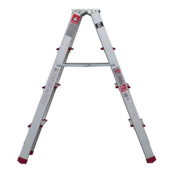 Драбина алюмінієва двостороння, 4 сходинки, висота: 876 мм, 150 кг INTERTOOL LT-1104 Київ