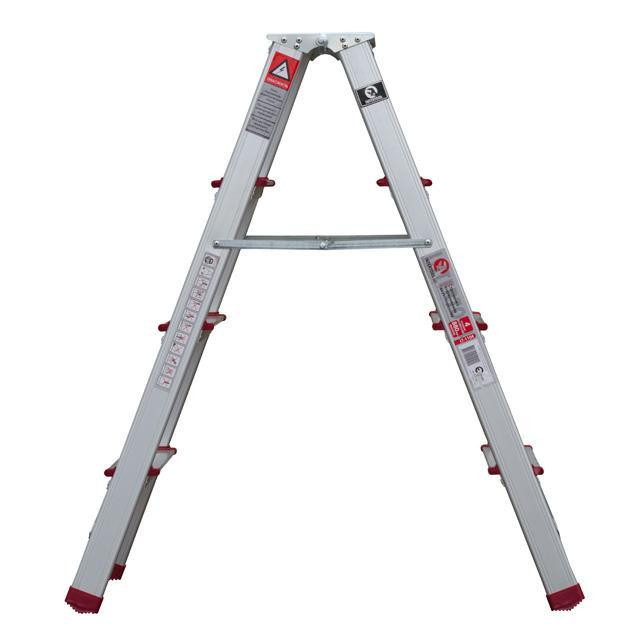 Драбина алюмінієва двостороння, 4 сходинки, висота: 876 мм, 150 кг INTERTOOL LT-1104 Київ - фото 2