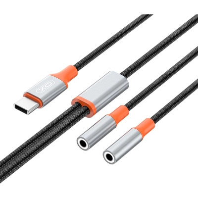 Переходник USB-C to 2x3.5mm F 1.0m NB-R269B black XO (NB-R269B.black) Винница - изображение 1