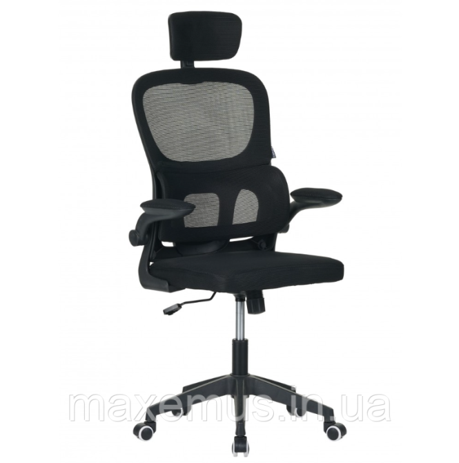 Офисное компьютерное кресло с подголовником и сеткой Bonro B-122 Черное (механизм Tilt до 120 кг) Мостиска - изображение 4