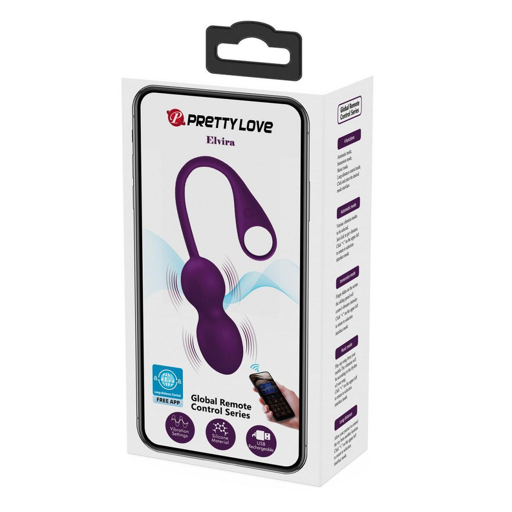 Вагинальные шарики Pretty love Elvira dark Purple, 12 vibration functions Mobile APP Long-distance Co Sex Aura Киев - изображение 7