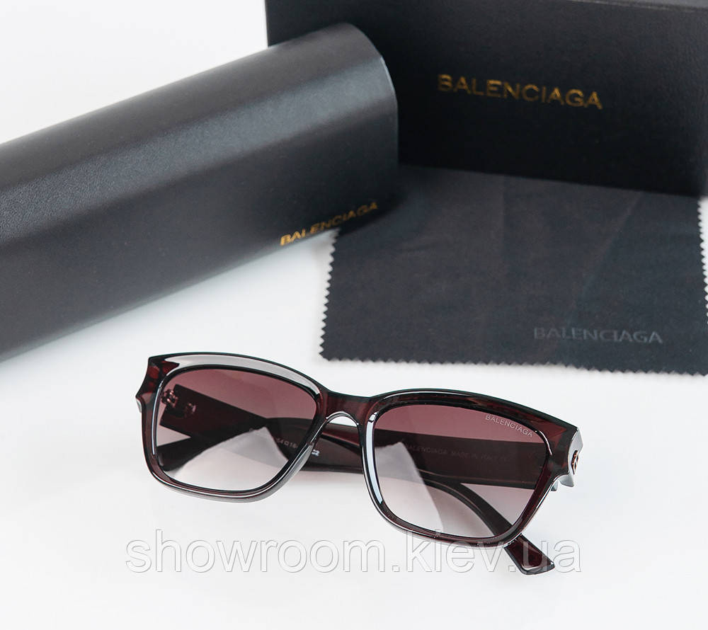 Солнцезащитные женские очки Balenciaga (03260) коричневые Киев - изображение 3