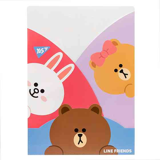 Папка-кутик А4 "Yes" Line Friends, 3 фігурних клапана, 492084, шт Київ