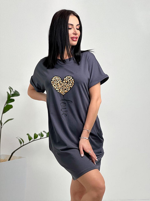 Женское платье с рисунком Passion 46-48, Графит Киев - изображение 1