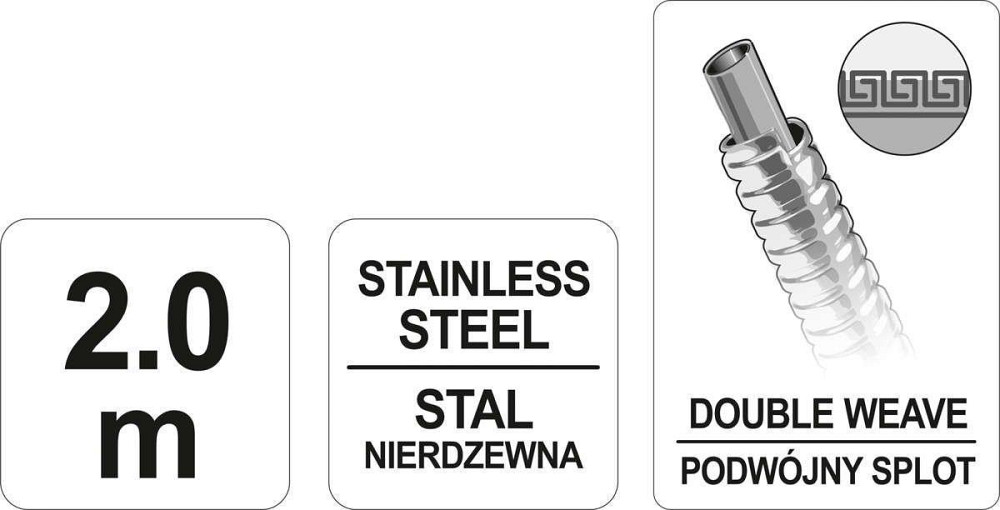 Шланг для душу FALA з нерж. сталевою полірованою гофрою 200см Харків - фото 2