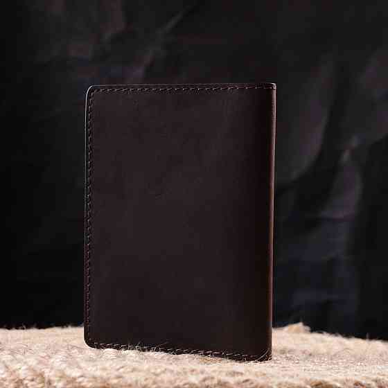 Надійна обкладинка на військовий квиток у вінтажній шкірі Карта GRANDE PELLE 16781 Коричнева Київ