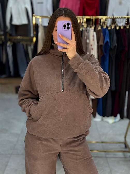 Жіночий теплий прогулянковий костюм вільного крою турецький фліс Моко, 46/48 Одеса - фото 2