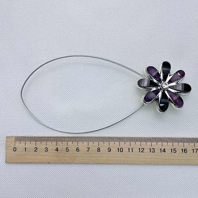 Магніти для штор та гардин "Квітка" набір 2 шт Чорний з фіолетовим (81-250) Київ - фото 7