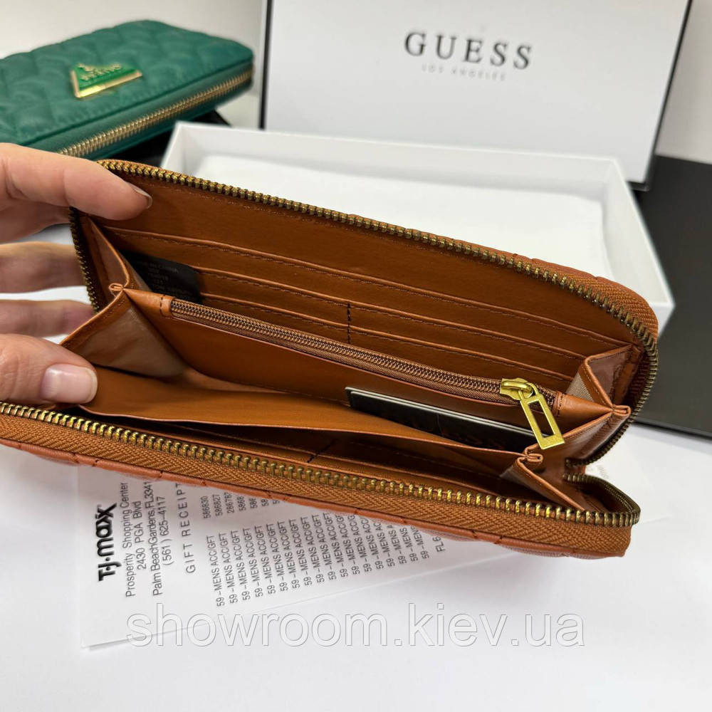 Жіночий гаманець на змійці Guess (7870) коричневий Київ - фото 4