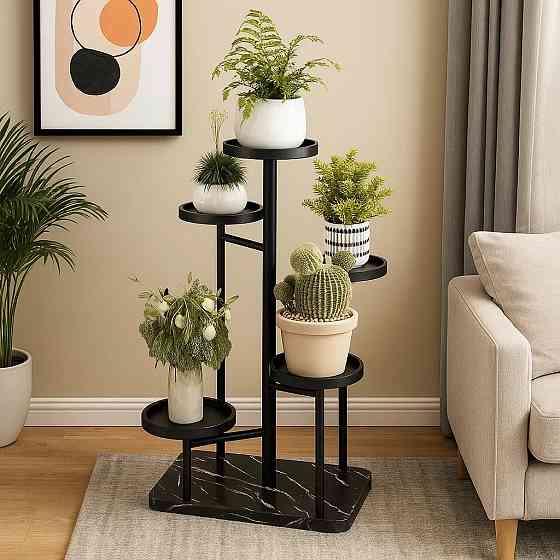 Стеллаж для цветов и растений на 5 ярусов цвет черный Каменец-Подольский