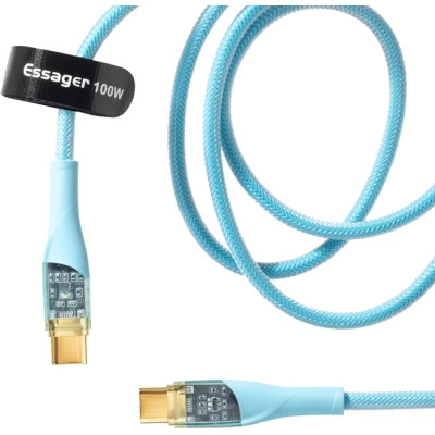 Дата кабель USB-C to USB-C 1.0m 100W blue Essager (EXCTT1-XJ03-P) Винница - изображение 1