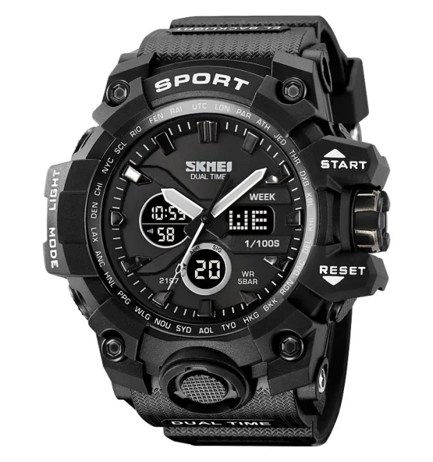 Часы мужские наручные спортивные Skmei 2197 Черный Киев - изображение 1