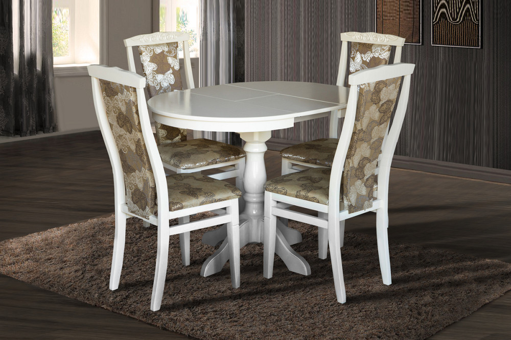 Стіл Чумак-2 розкл (D=80)+30), білий Днепр - изображение 4