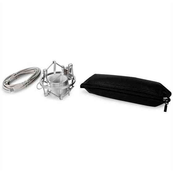 Набір студійних мікрофонів із мікрофоном, підставкою для мікрофона та захистом від зламу сріблястого кольору Рівне