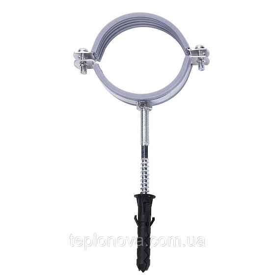 Хомут у зборі CR 2 1/2" (70-80 мм) з гвинтом-шурупом 8*100 і дюбелем у уп., сірий Чернівці