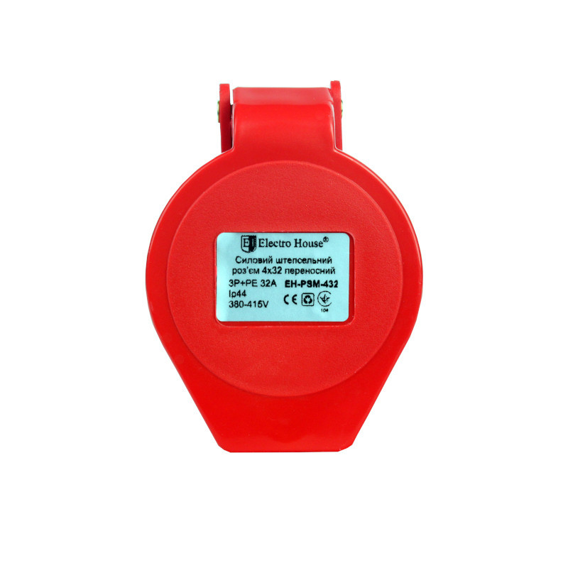 Разъем силовой штепсельный переносной 4x32 3P+PE, 32 A, 380-415 В, IP44 Днепр - изображение 2