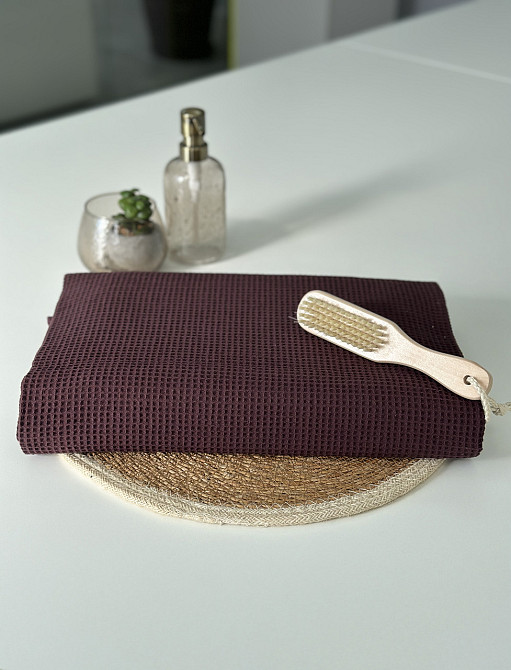 Вафельний рушник Ideal Textile 100х150 см 220 г/м2 (56861026) Коричневий Чернівці - фото 1