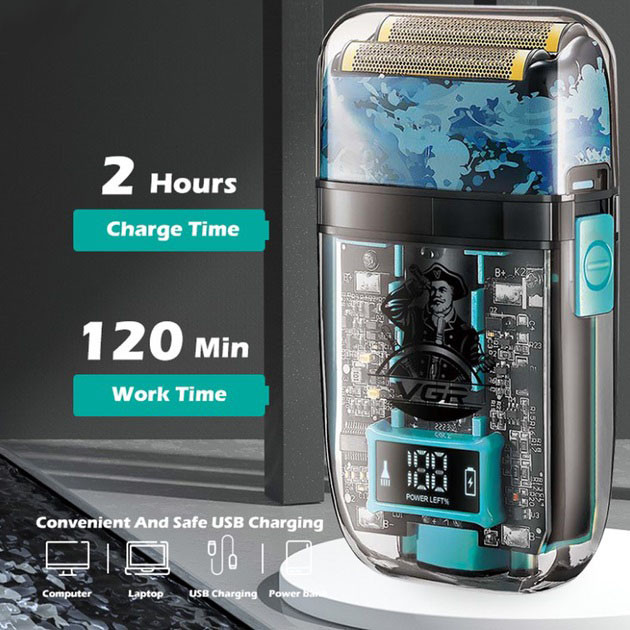 Профессиональная бритва для мужчин VGR, Мужская бритва на батарейках портативная аккумуляторная TH-44 Львов - изображение 2