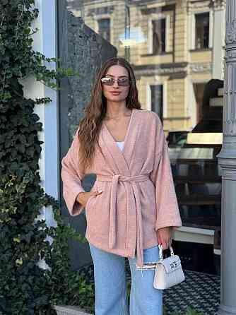 Жіночий теплий модний кардиган альпака Рожевий, 46/48 Одеса