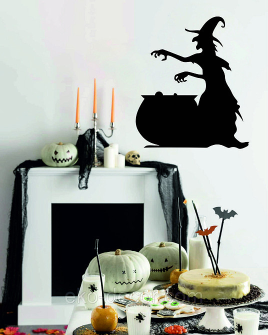 Декоративное настенное 3D Панно «Ведьма», Декор на стену с объемом 70*55 см, Черный Киев - изображение 3