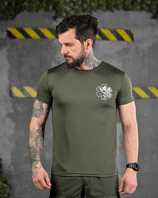 Тактическая потоотводящая футболка   ParaMedic oliva ДЛ6506 Одесса - изображение 2