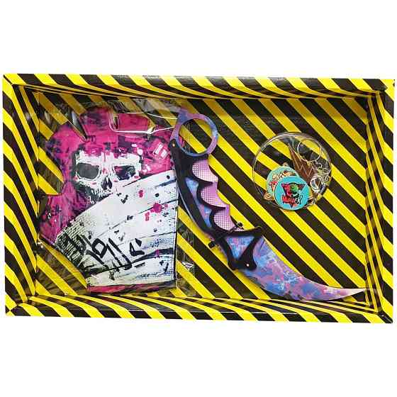 Сувенірні ножі дерев'яні набір BOX "Керамбіт PURPLE CAMO" KARPC-B Вінниця