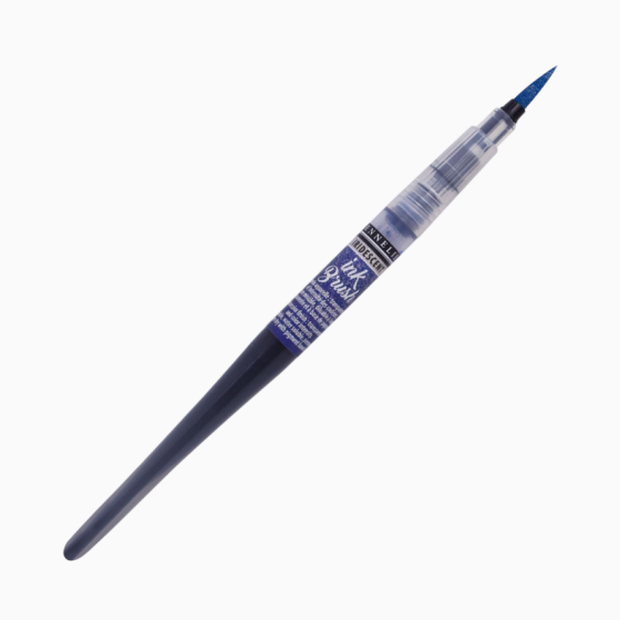Ручка-пензель з чорнилом Sennelier Ink Brush, Переливчастий ультрамариновий синій (Iridescent Ultramarine Blue) Київ